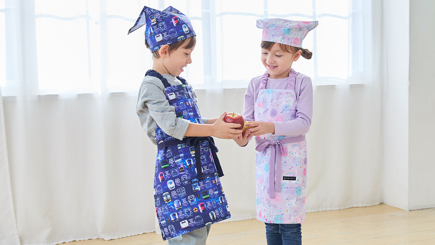 エプロンとおそろいでキュート！こども三角巾の作り方 製図ありnunocoto