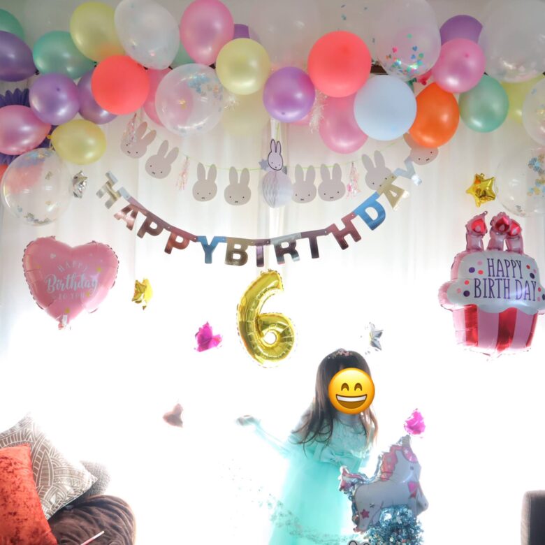 100均DIY ダイソーの風船で出来るお誕生日の飾りつけ 製作費700円