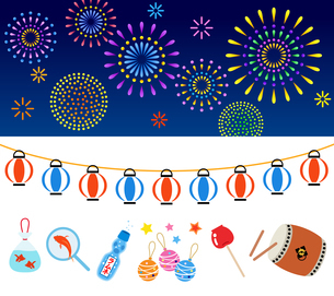 おちこ. 夏祭りアイコンセットを描きました🏮 . シルクスクリーン風なデザインテイストに挑戦！！ .夏祭り 祭り 夏 花火大会pictogram ピクトグラムアイコン iconInstagram