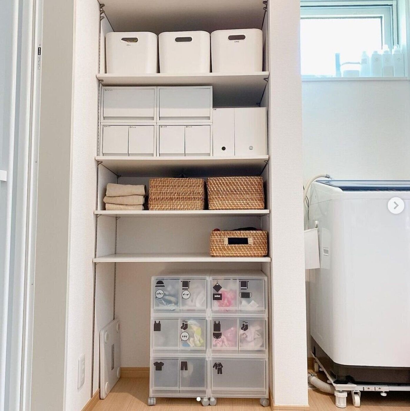 保育園の子供の身支度コーナーの収納例！ 専用スペースを作ってリビングが片付く工夫をおうちたてる