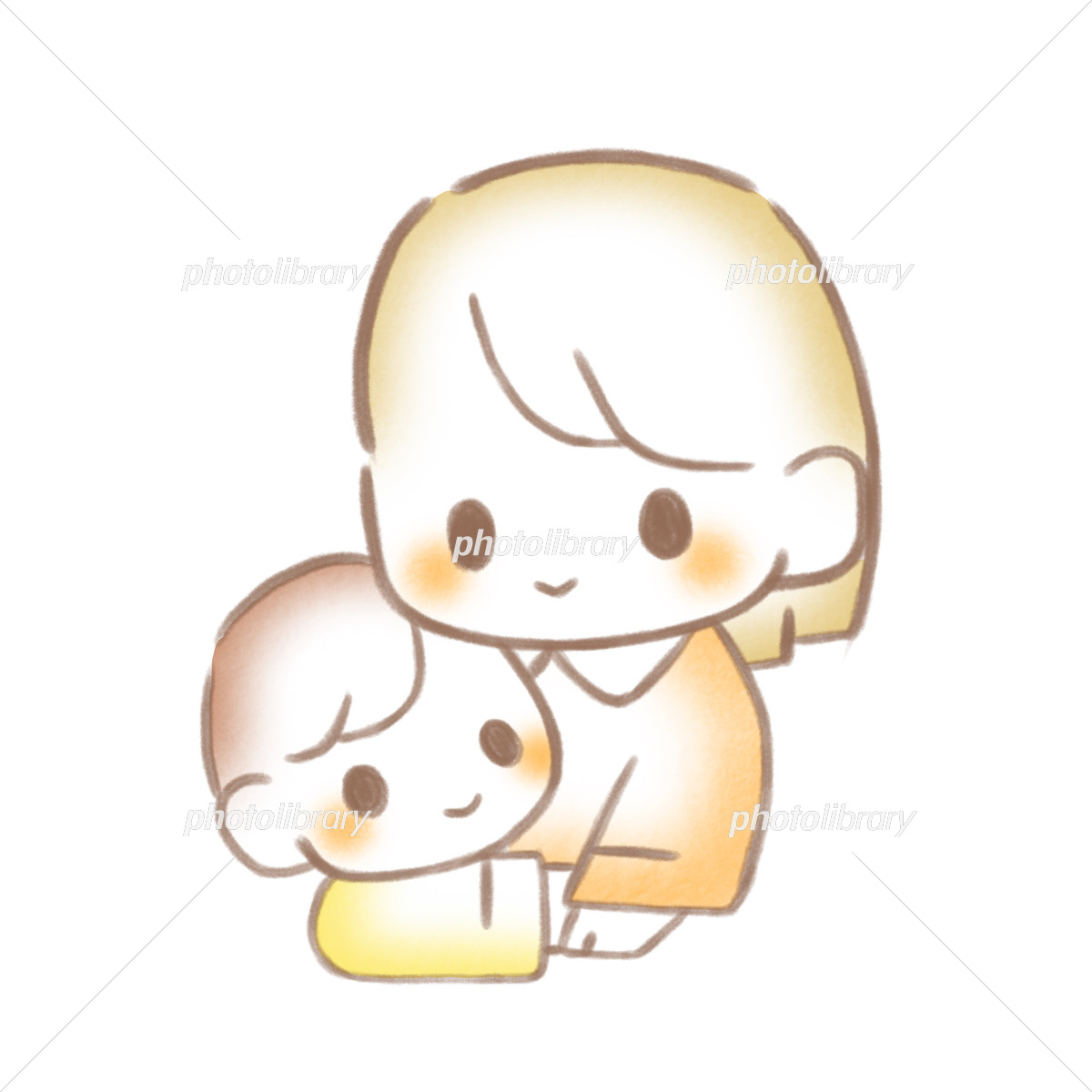 母親に抱きつく子供のイラストのイラスト素材120044477- PIXTA