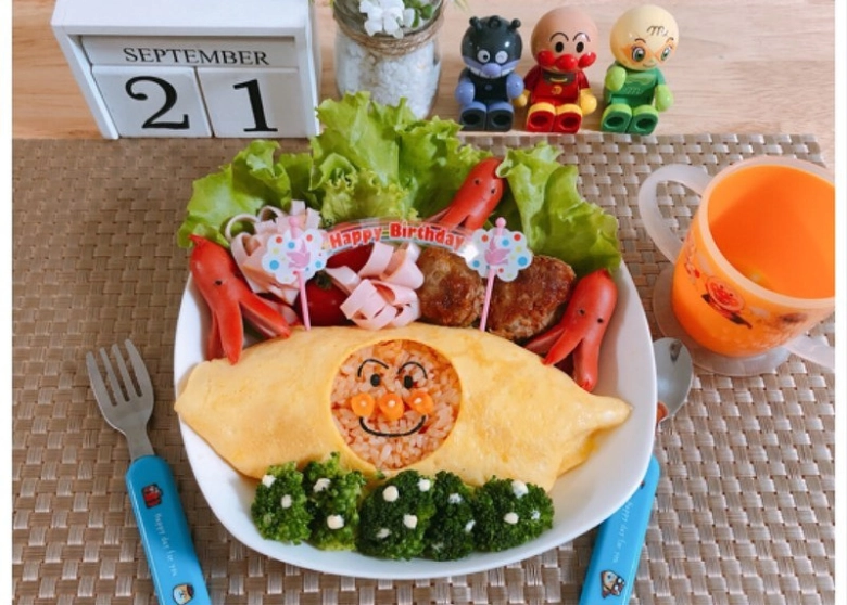 ☆２歳のお誕生日ご飯 ｱﾝﾊﾟﾝﾏﾝﾌﾟﾚｰﾄ 卵不使用 ☆☆Momo色 Ｄｉａｒｙ☆