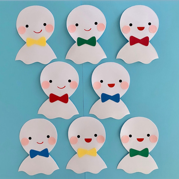 無料ダウンロード型紙で「てるてる坊主」の壁面飾りを作ってみた！ 梅雨 春 夏 ６月 ７月 雨 保育園 幼稚園 介護施設 デイサービス 壁面装飾 製作壁面飾り型紙工房