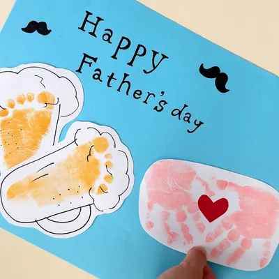 手形アート 父の日のプレゼント 横向き 雑貨・その他 手形アートの館 通販 11768735Creema クリーマ