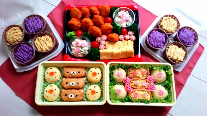 お弁当も桜満開❀巻くだけ簡単お花見弁当