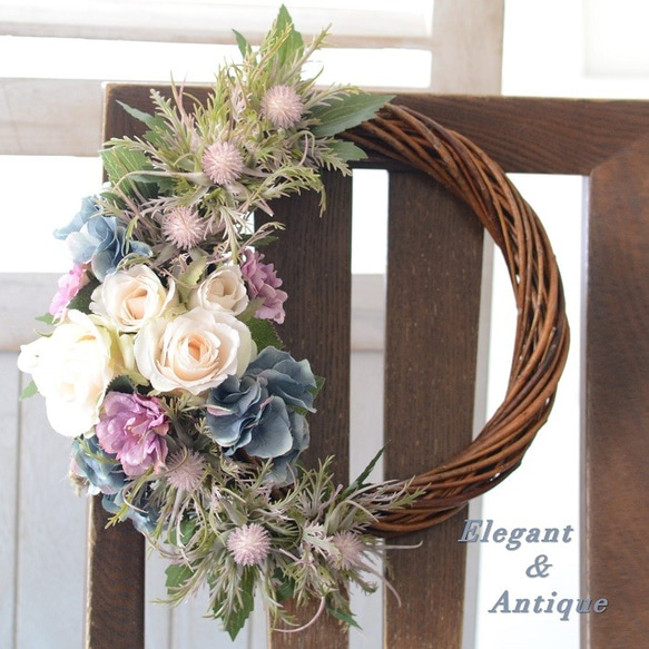 可愛いフェルトリース 手作り ハンドメイド 結婚祝い ウェディング プレゼント おじいちゃんとおばあちゃんのフェルトフラワーリース