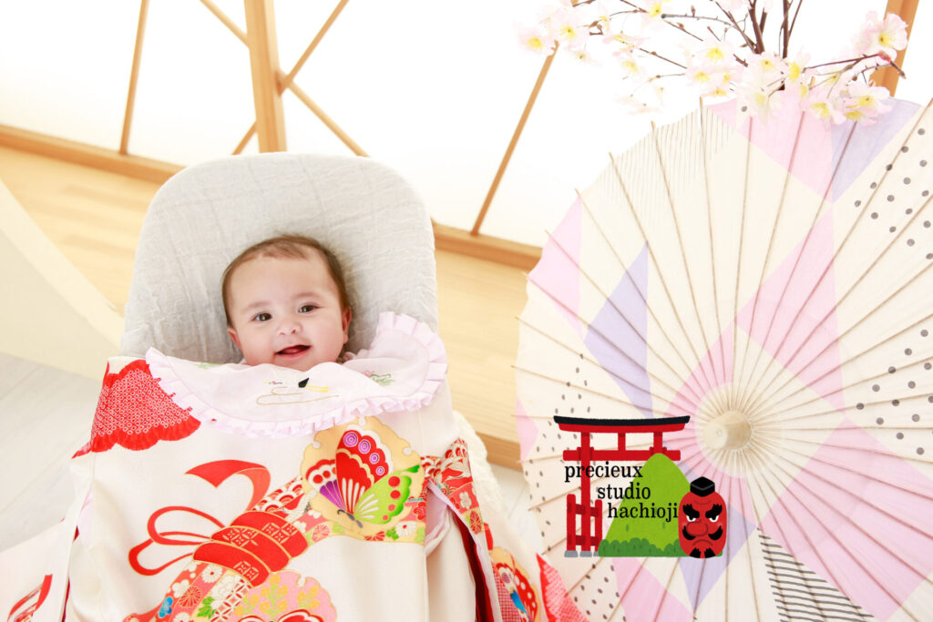 お宮参り 着物 赤ちゃん 女の子 産着 初着 ポリエステル きもの館 創美苑