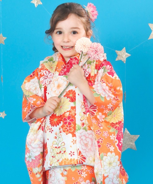 ❤七五三着物 七歳❤ 女の子シルク100% 昭和レトロ 七五三 3歳 レトロ着物