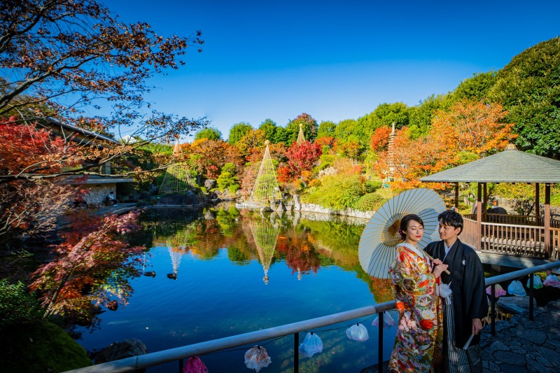 和の文化を身近に感じる『目白庭園』でフォトウエディングフォトウェディング・前撮りならONESTYLE