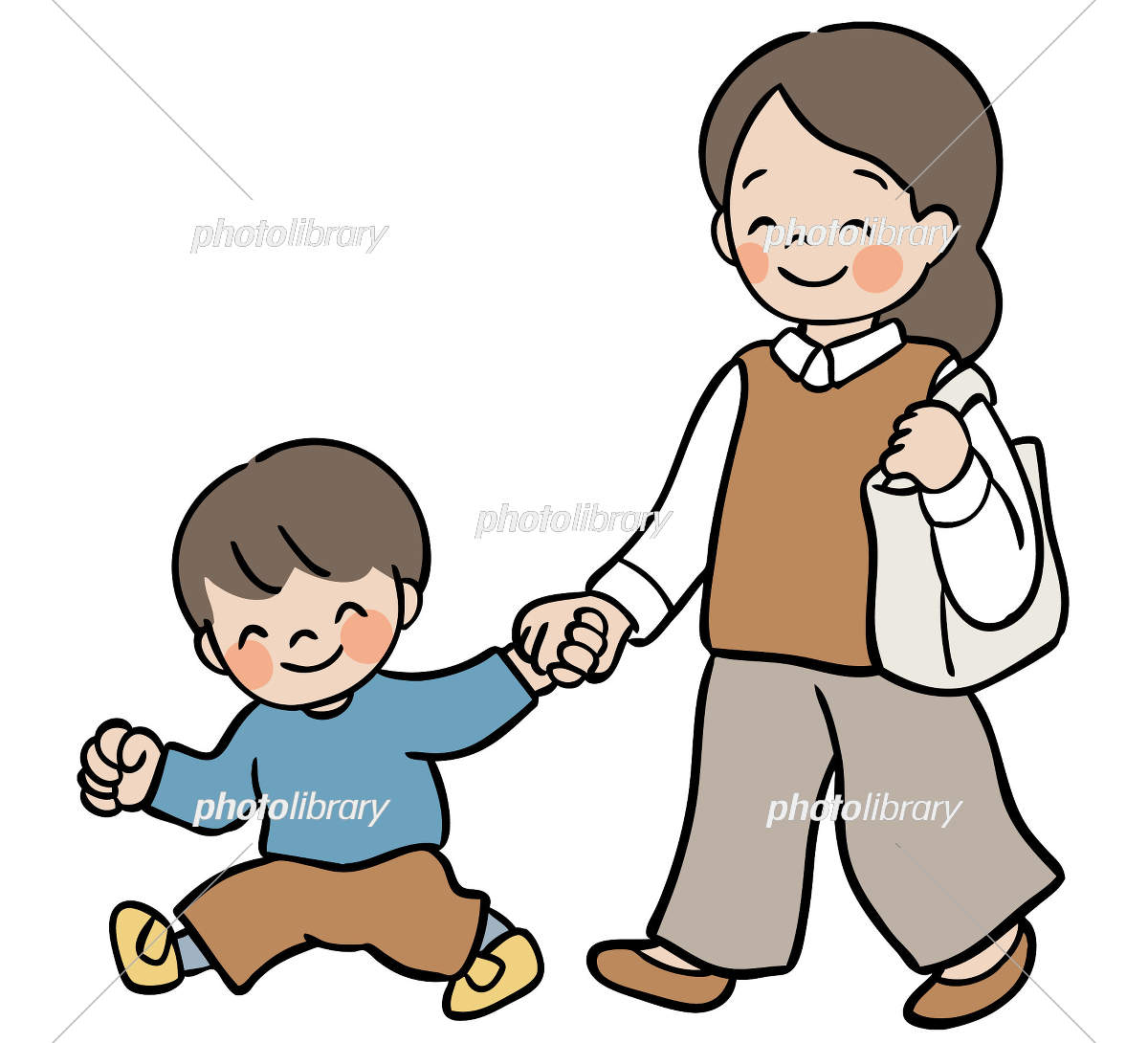 Vetor do Stock 仲良く手を繋いで歩くカップル、夫婦のイラスト素材Adobe Stock