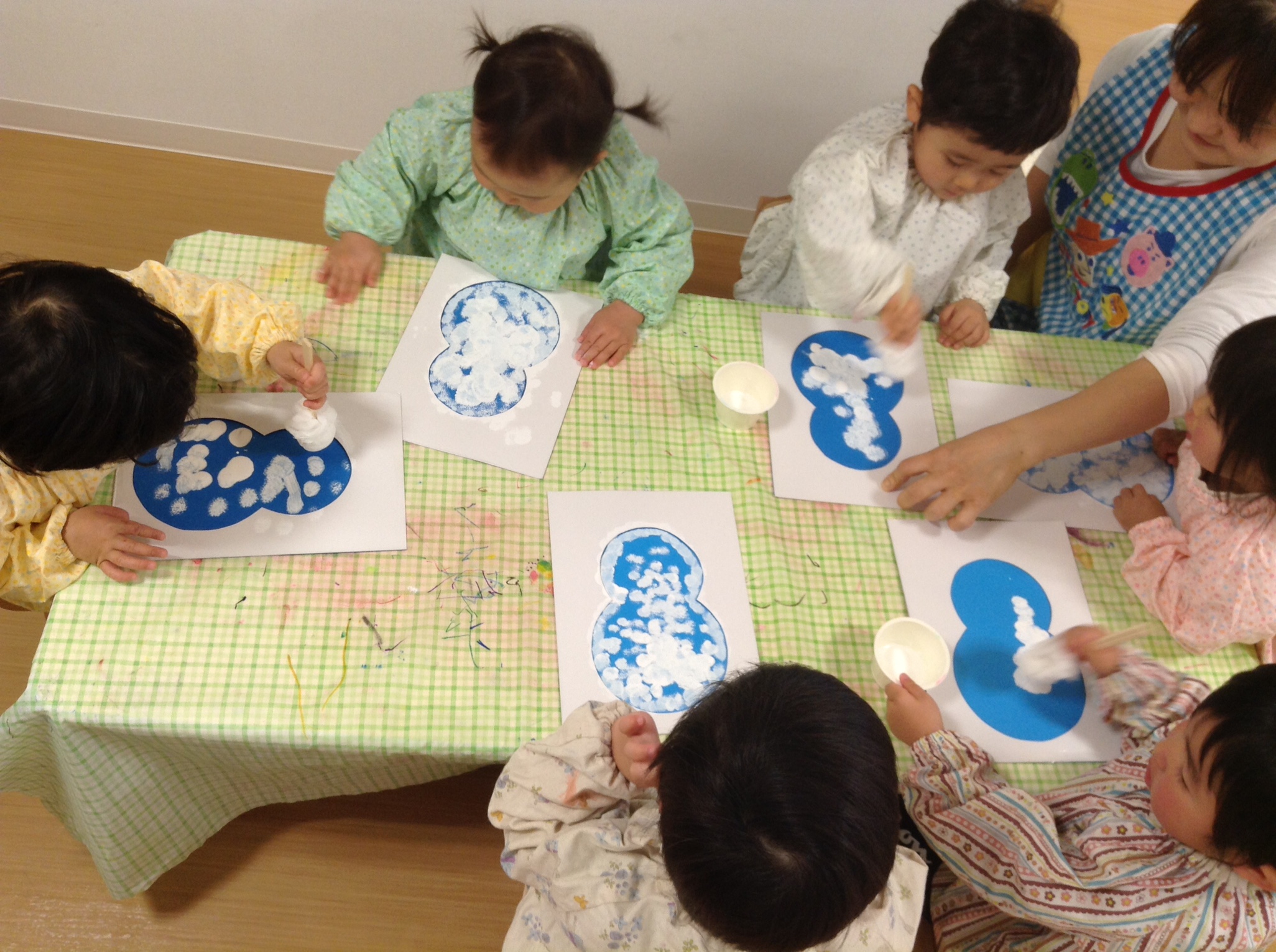 20210127雪だるま製作6幼稚園型認定こども園 上谷学園 幸幼稚園西宮市 さちようちえん