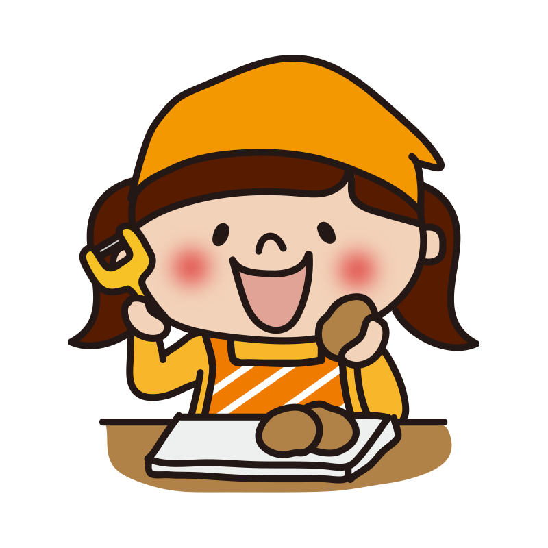 無料イラスト かわいいフリー素材集: エプロン姿の男性の表情のイラスト「疑問・目がハート・居眠り・照れ」