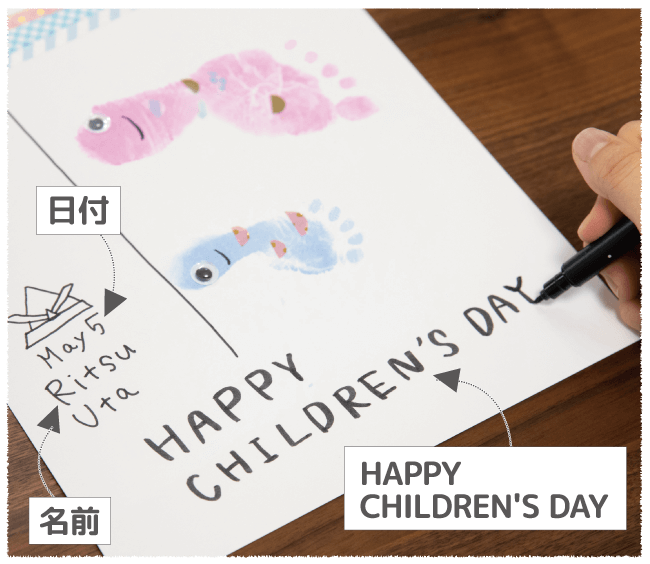 Amazon.co.jp:名前入り鯉のぼり手形足形アート こどもの日 初節句 誕生日 プレゼント 出産祝 : ベビー＆マタニティ