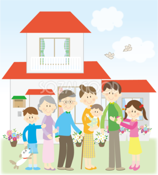 笑顔の家族のイラスト素材FYI00766155ストックフォトの Qlean Market キュリンマーケット