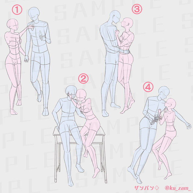 女の子ふたりポーズ50種 - 棚卸し - BOOTH