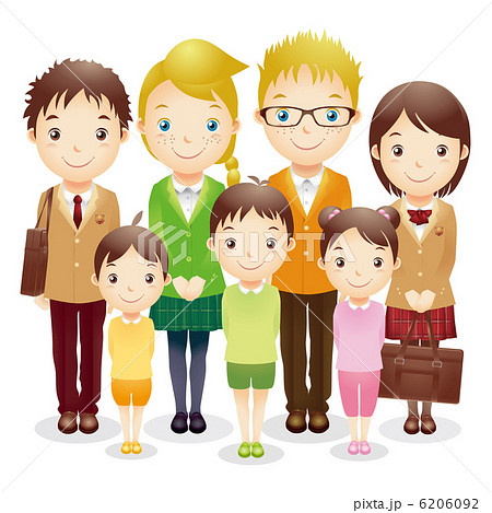 人の輪・国際交流イラスト 立体人形フレーム