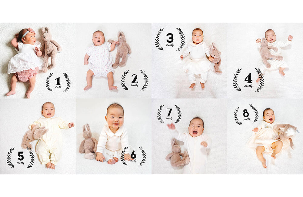 今どき「マンスリーフォト」がキュートすぎる♡ 生後1～6カ月編 ベビーカレンダ