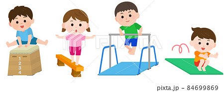 跳び箱を跳ぶ男の子のフリーイラストフリーイラスト・クラシック フリクラ