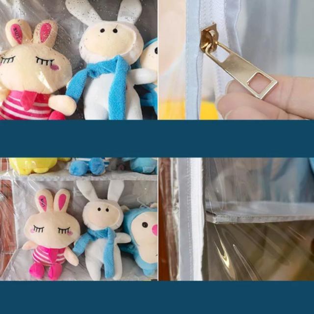 ドア掛け収納式ポケット ぬいぐるみウォールポケット 5段 6段収納ケース ウォールポケット ディスプレイ コレクションケース ぬいぐるみ 収納コレクション 見せる収納 小物 収納ボックス 透明 壁掛け収納 クリア 吊り下げ収納 収納ケース