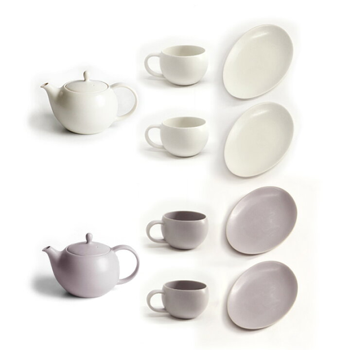 3.ギフトセット シルクグレイズティーポットセット結婚祝い 誕生日 新築 プレゼント ギフト ティーポット カフェマグ 可愛い くすみ カラーマット つや消し 優しい 2人用 新婚 おうちカフェ 陶器 日本製 食器セット -ZERO JAPAN ギフトモール店 - プレゼント