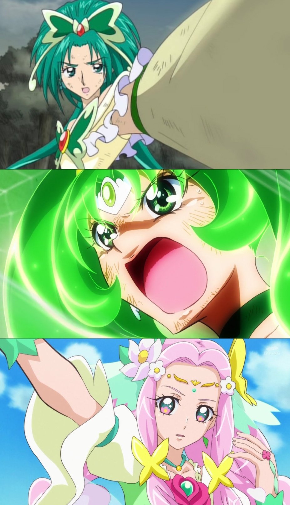 トロプリまでを含めたプリキュア色別分類表暫定版 キャラ的にはピンクに振りたいキュアサマーだが デザイン的には 白＋トロピカルカラーらしいニチアサエイト