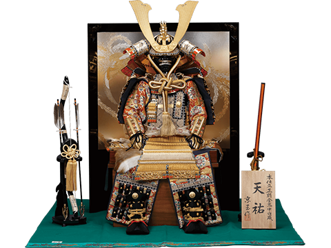 五月人形 7号 永遠奉納大鎧 青緑中ベージュ威-DEEPSEA- 鎧飾り 翠鳳作255-323五月人形創業慶応元年-雛人形・五月人形 の専門店-人形の岩崎