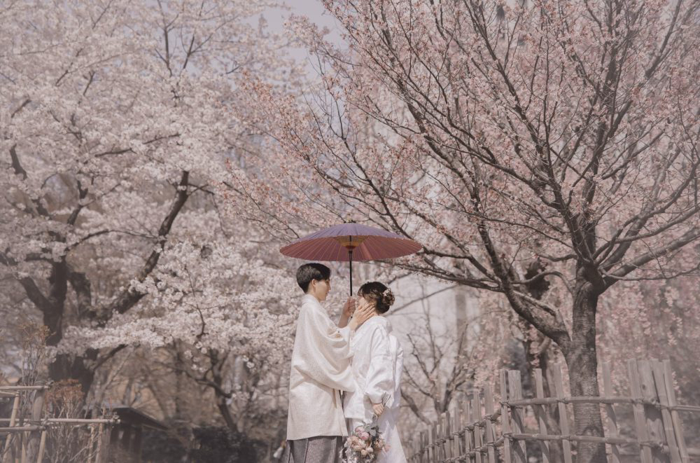 河津桜 静岡 の前撮り フォトウェディング ロケーション撮影事例elle pupaエルピューパ