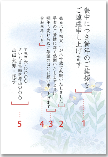 喪中はがきの無料テンプレート・デザインサンプル - 激安・格安価格のネット印刷は 印刷通販＠グラフィック