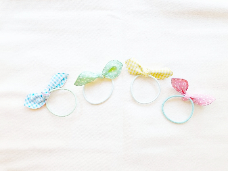 Qoo105枚可愛いリボン子供の髪飾りピアス手作り