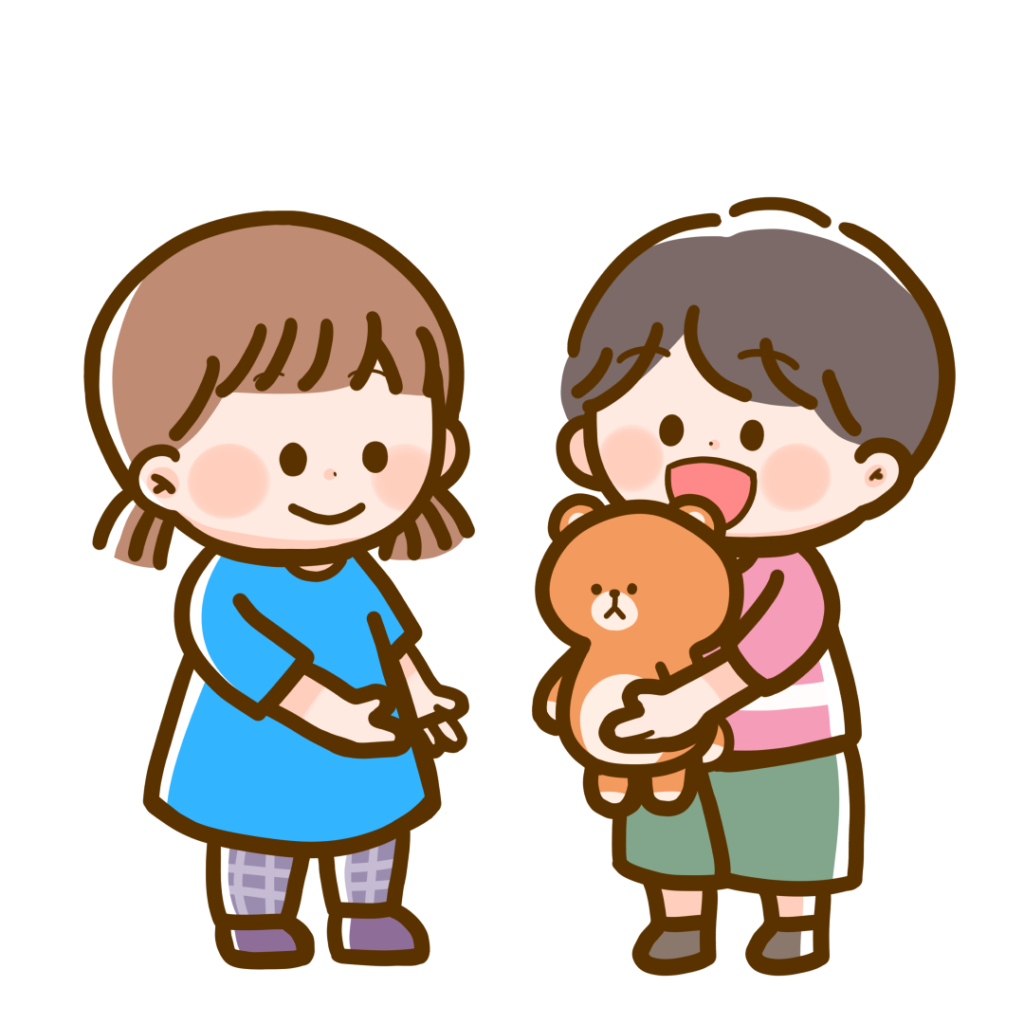 喜ぶ幼稚園児 男の子と女の子 のイラスト無料で使えるイラストサイト – フリー素材Illustrator Factory