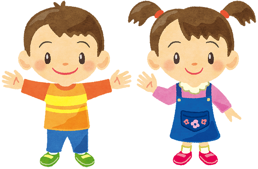 制服を着た幼稚園児が手を繋ぐイラスト 白黒あり– ぱすてる＊kidsイラスト素材