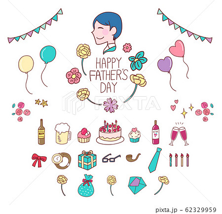 かわいい父の日の鳥と花 手書きイラスト素材 の Stock ベクターAdobe Stock