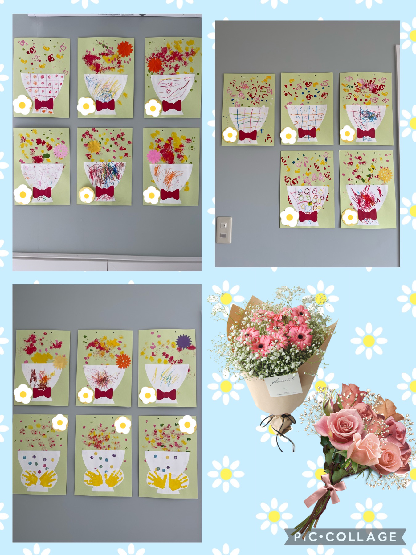 簡単保育 に使える画用紙のお花モチーフ♪春の壁面飾り幼保就活教えてinfo+