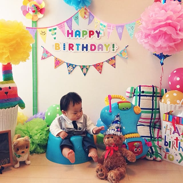 バルーン 1歳の誕生日のおしゃれなアレンジ・飾り方のインテリア実例RoomClip ルームクリップ