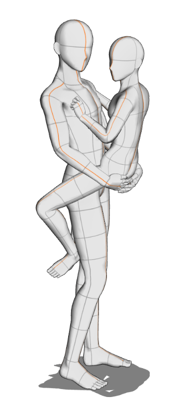 袴姿で袴姿の女の子をお姫様だっこ』 和服の男女恋愛ポーズ集２ 瑠璃森しき花@廣済堂出版「作画のための戦う和装女子ポーズ集」発売中