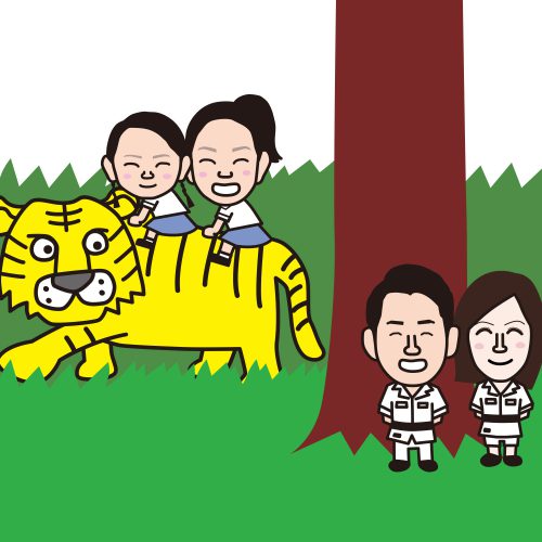 走り回って遊ぶ子供を見守る保育士 保育園、幼稚園で伸び伸びと過ごすこども達のイラスト素材91999911- PIXTA