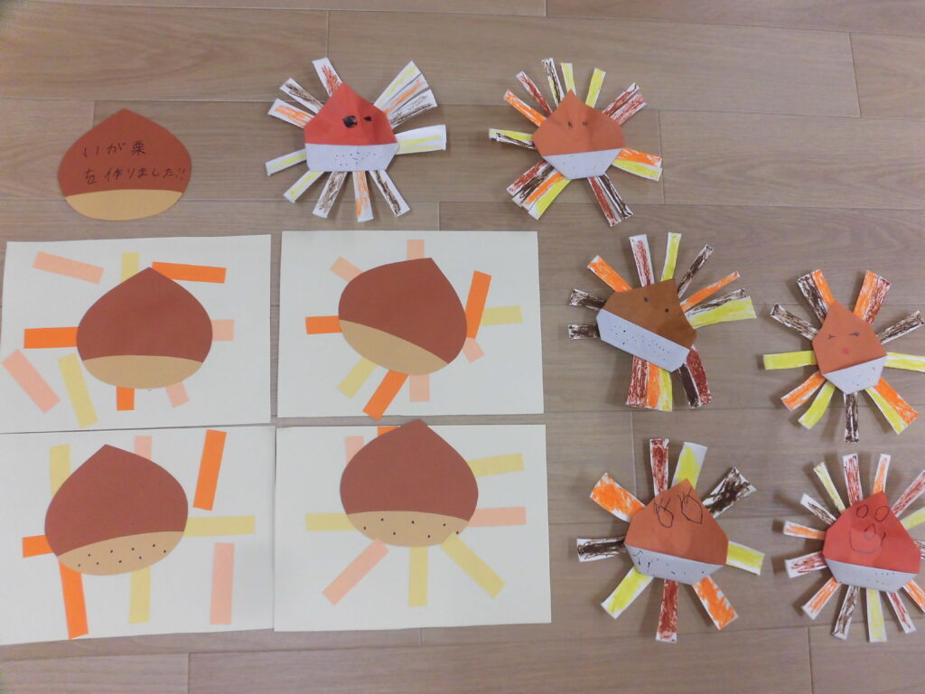 動画あり＞指スタンプと手形で簡単！ くり の製作 ０～1歳児クラス向け幼保就活教えてinfo+