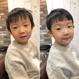 キノコヘアー🍄🍄可愛くて大好き💕, 翠くんの髪型はコレしかしてない👦笑, 美容室大好きだから1人で座るし, 終わるまで楽しそう😂😂,2歳男の子2歳男の子ヘアー男の子カットキノコヘアーキノコカットきのこカットきのこヘアーキッズカットキッズヘアーキッズカット男の子大分美容室子供ヘアー2歳男の子コーデ
