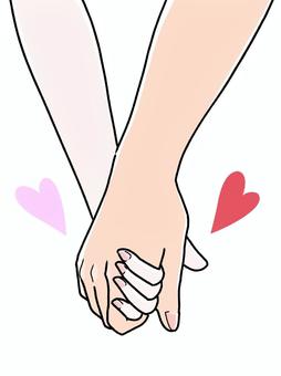 手を繋いでいるカップルのイラスト無料のフリー素材 イラストエイト