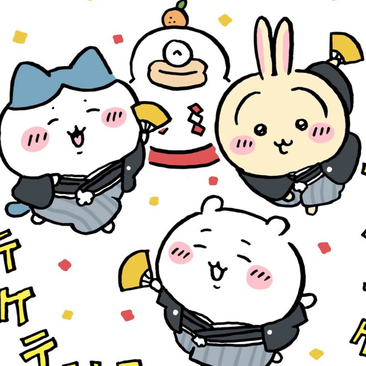 期間限定お買い得商品通販 ちいかわ MINISO 2025 正月 巳年 うさぎ ラッコ マスコット セット その他 - その他