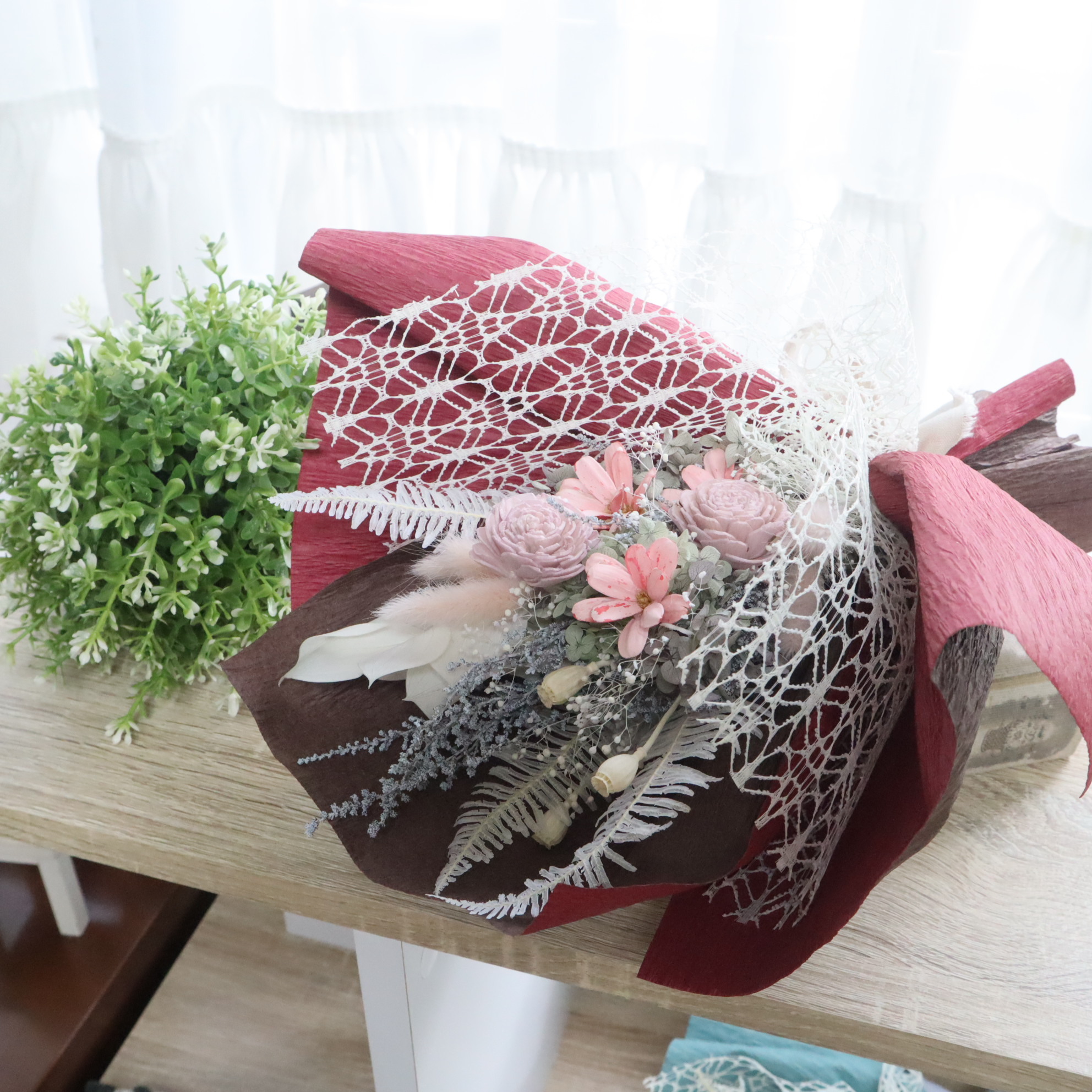 ドライフラワー ミニブーケ 花束 ブーケ ギフト プレゼント イエロー ブルー ホワイト プチギフト 卒業式 誕生日 ドライフラワー soleillevant 通販 13514439Creema クリーマ