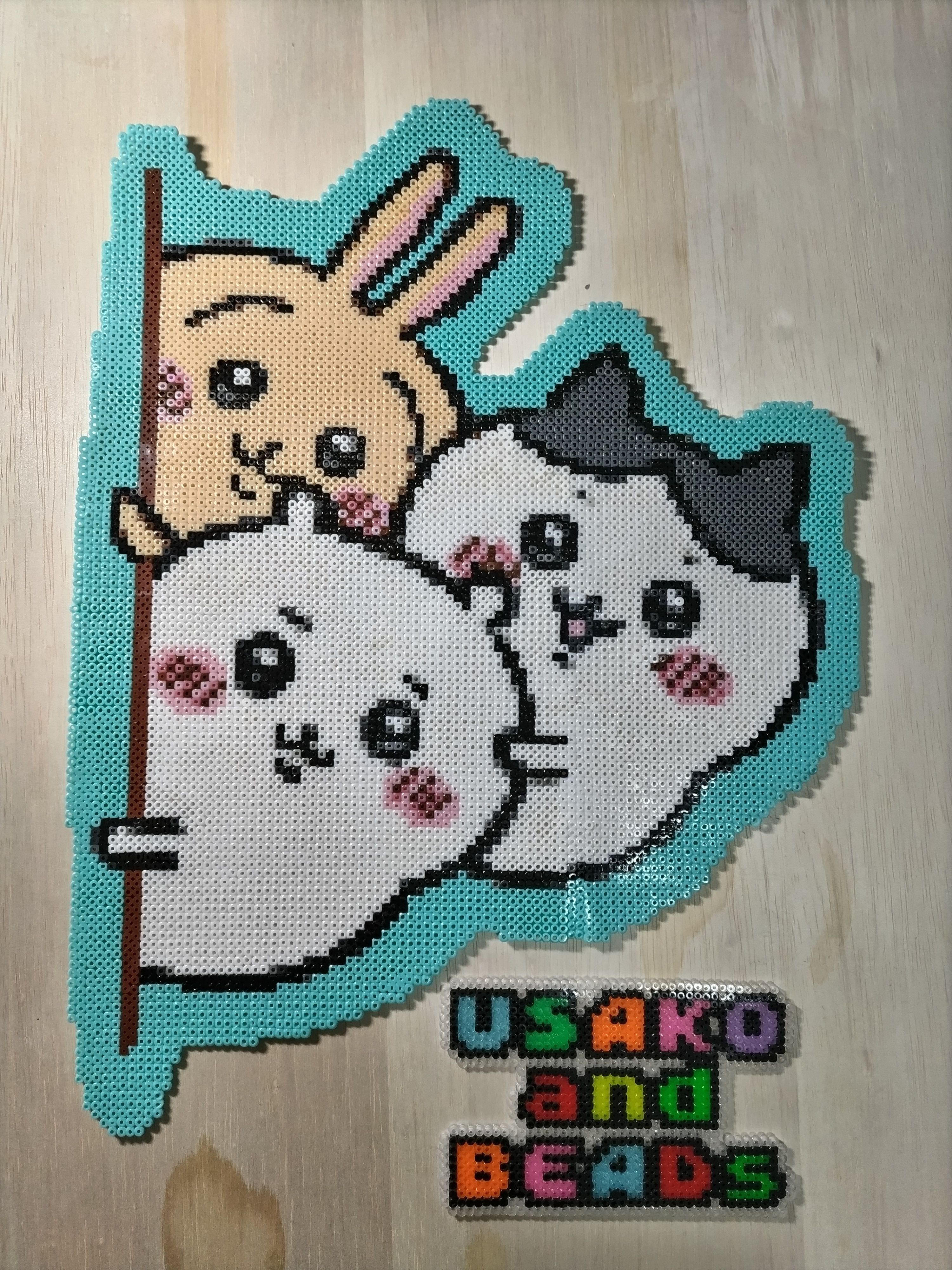 100均ちいかわハロウィン☆簡単アイロンビーズ無料図案②作り方migiteni-lemon.com