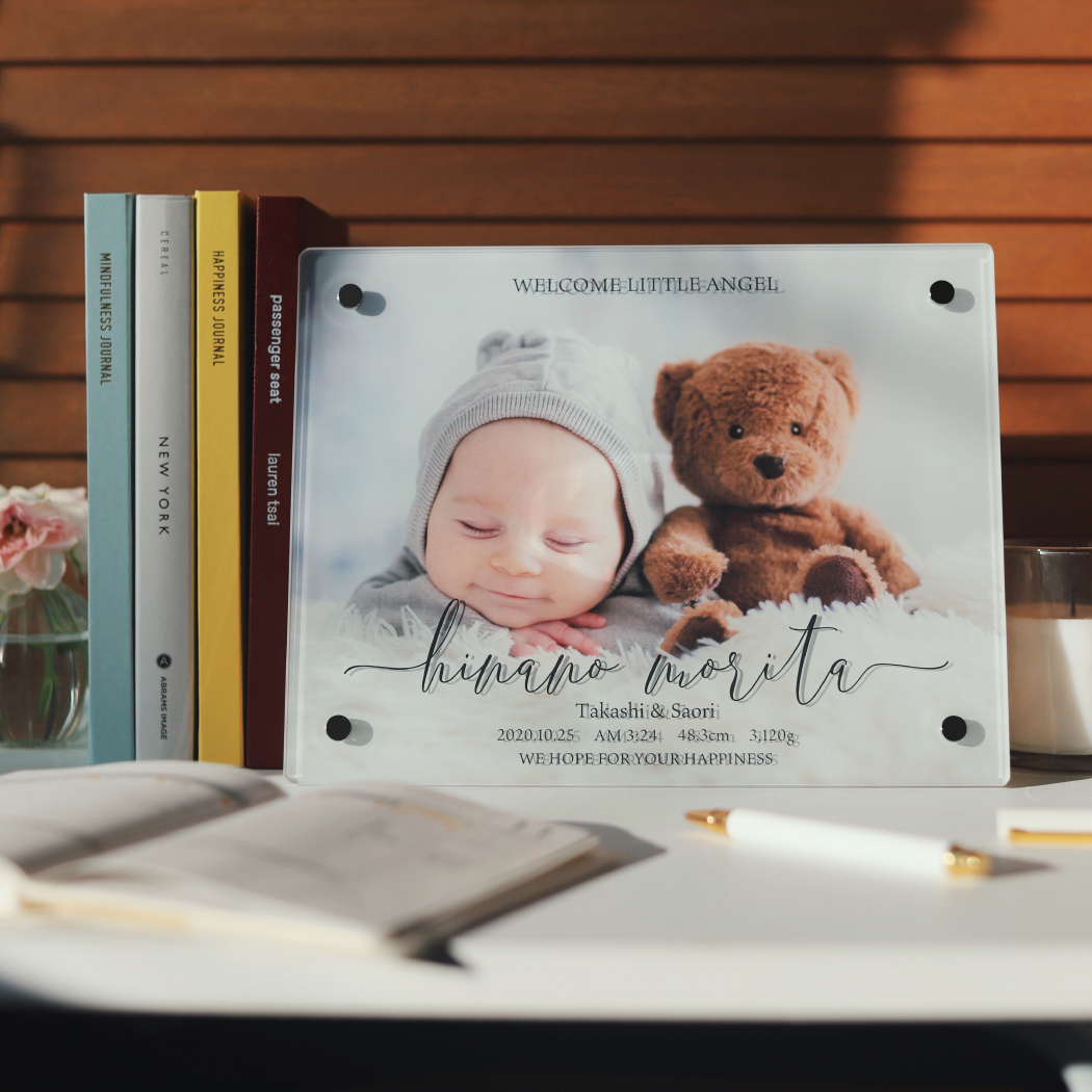ベビー フォトフレームはじめてのおともだち出産祝い 名入れ ギフト出産祝 出産内祝 プレゼント名前入り 写真立てフォーユ