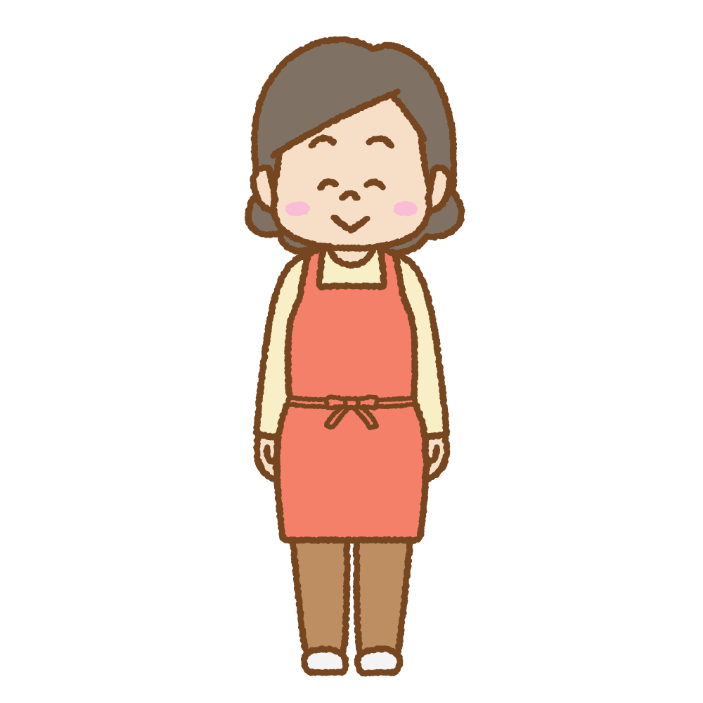 はにかむお母さんイラスト・フリー素材なら「シンテリ」