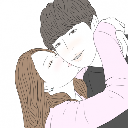 自撮り送り合う カップルTikTok