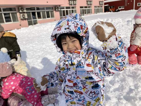 雪遊び美濃加茂市立伊深小学校