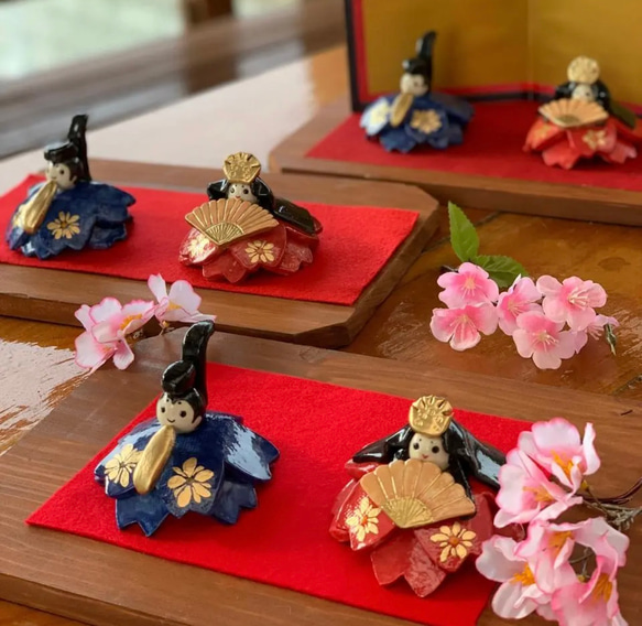 陶器製雛人形 おひなさま お雛様 ひな人形 置物 陶器 オブジェ おしゃれ かわいい 桃の節句 雛飾り ひな祭り 陶器