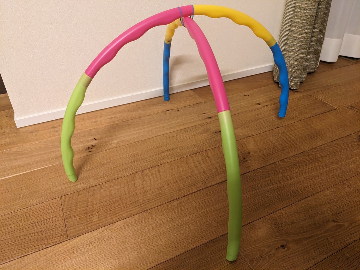 簡単！100均のフラフープでできる手作りベビージムの作り方知育せいかつ