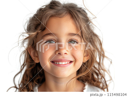 Caucasian girl child 7-8 years old, with longの写真素材39493939- PIXTA