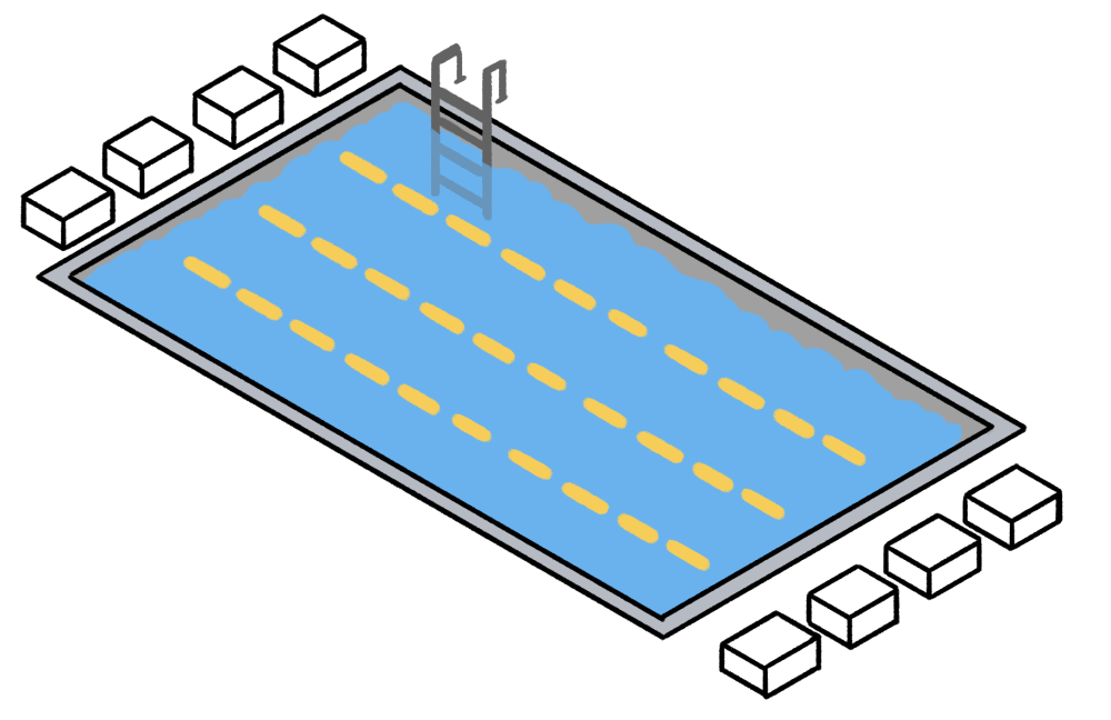 フレーム プール遊びほいくえ保育士さんのための無料イラスト・フリー素材